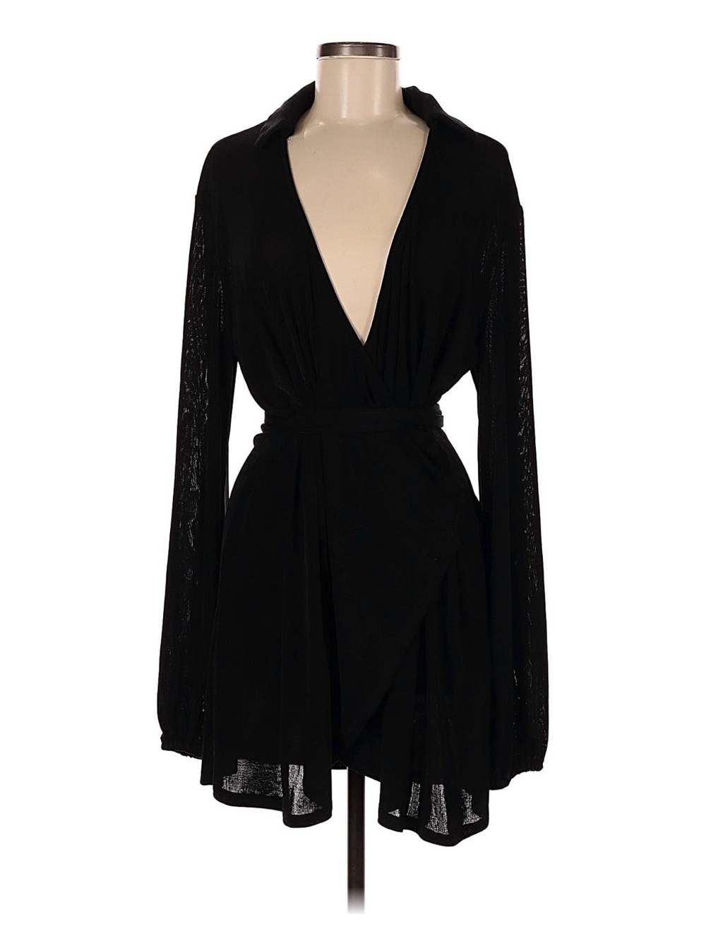 Princess Polly Black Wrap Mini Dress